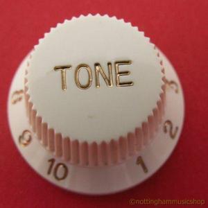 CREAM STRATOCASTER ELECTRIC GUITAR TONE KNOB PUSH ON SPLINED